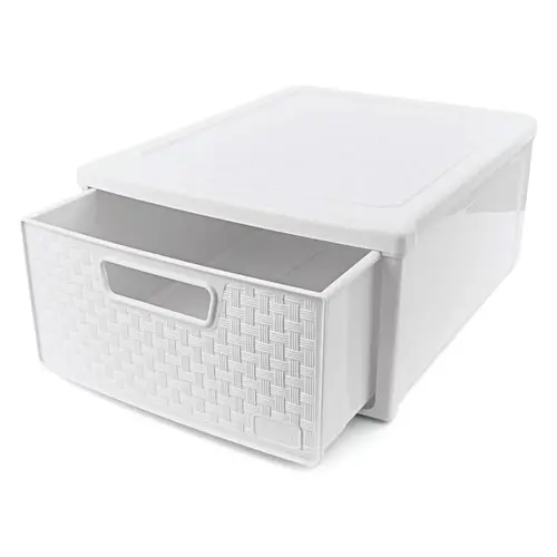 Gaveteiro Modular Rattan Branco C 32,8 X L 26,5 X A 14,5 Cm