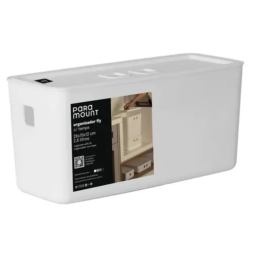 ORGANIZADOR FLY COM TAMPA 2,6 LITROS BRANCO C 26 X L 10 X A 12 CM REF 4537