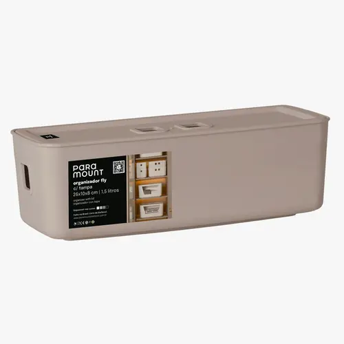 ORGANIZADOR FLY COM TAMPA 1,5 LITROS CREME C 26 X L 10 X A 8 CM REF 4572