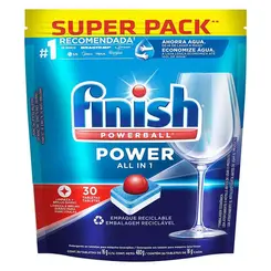 DETERGENTE EM PASTILHA PARA MAQUINA DE LAVAR LOUCAS COM 30 UNIDADES POWERBALL