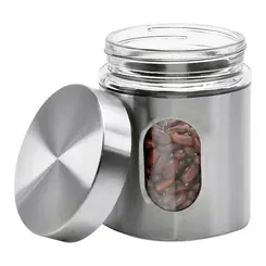POTE INOX COM VISOR DE VIDRO 500 ML  LITRO REF 9074-500ML